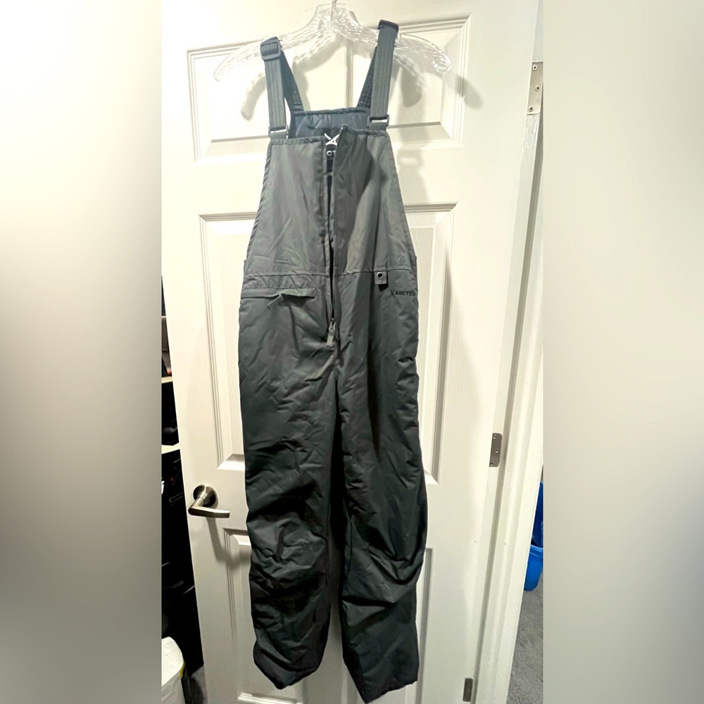 Boys Charcoal gray snow pant bibs